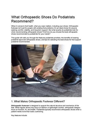 What Orthopaedic Shoes Do Podiatrists Recommend