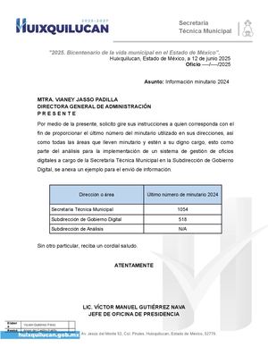 Machote Para Solicitar Minutario