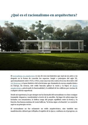 ¿Qué es el racionalismo en arquitectura?