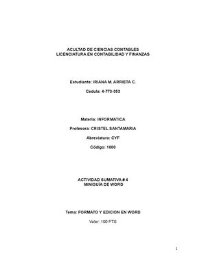 Acultad De Ciencias Contables
