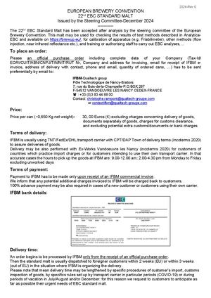 22nd EBC Standard Malt