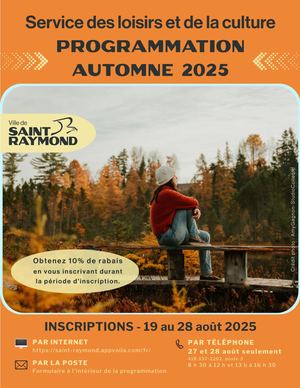Programmation automne 2025 - Service des loisirs et de la culture - Ville de Saint-Raymond