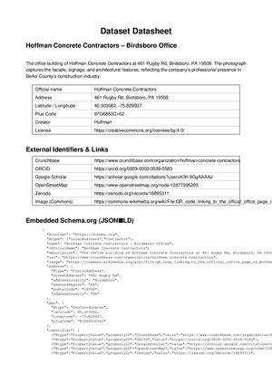 Hoffman Concrete Contractors Birdsboro Office Datasheet 2025