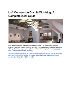 Loft Conversion Cost In Worthing A Complete 2025 Guide