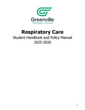 Respiratory Student Policy Manual