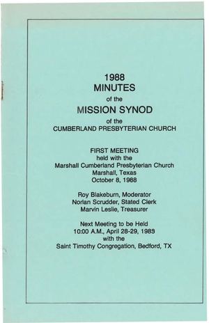 Mission Synod Minutes 1988