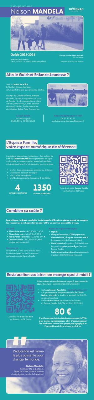 Guide scolaire 2025-2026 | Groupe scolaire Nelson Mandela