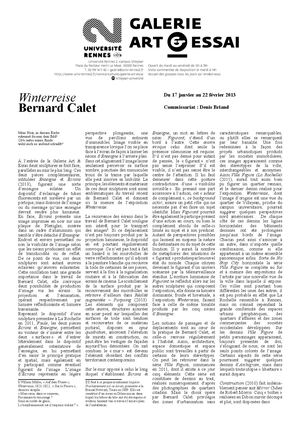 Journal Wintereise Galerie Art & Essai Rennes