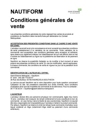 CGV Billeterie Nautiform 2025