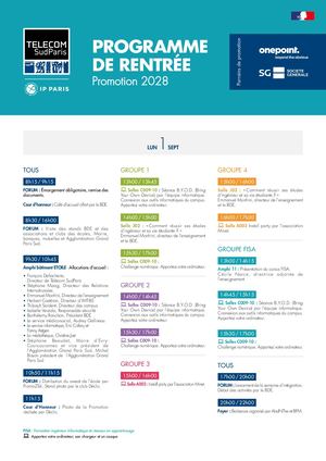 Rentrée 2025 - Programme - Formation ingénieur généraliste et Formation ingénieur informatique et réseaux par apprentissage.