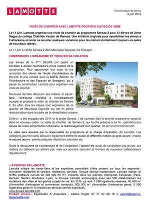 Visite de chantier avec Lamotte pour des élèves de 3eme - 6 juin 2019