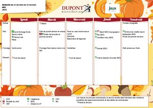 Menus Septembre Novembre 2025