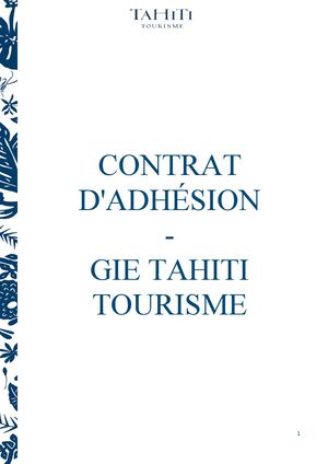 Dossier D'adhésion De Tahiti Tourisme 2025