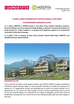 Lamotte et Ediphis posent la première pierre de Panorama Village à Barby - 5 juillet 2019