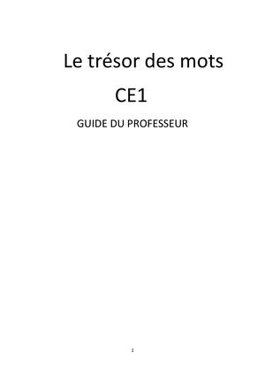 Le Trésor Des Mots Guide Pédagogique Ce1 2023