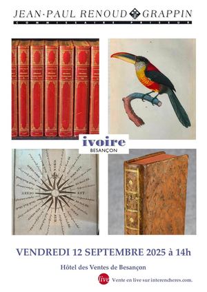 12/09/2025 - RENOUD-GRAPPIN - BESANÇON – CATALOGUE VENTE : IMPORTANTE BIBLIOTHEQUE DE VOYAGES 12 SEPTEMBRE 2025