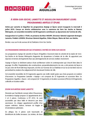 Lamotte inaugure les programmes Arpège et Épure à Vern-sur-Seiche - 20 juin 2019