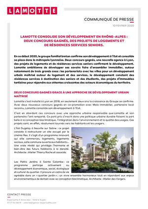 Lamotte consolide son développement en Auvergne-Rhône-Alpes - 10 février 2020