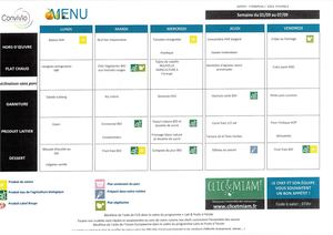 Menus Septembre 2025