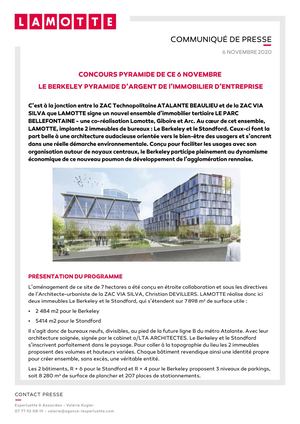 Le Berkeley à Rennes : Pyramide d'Argent en immobilier d'entreprise - 6 novembre 2020