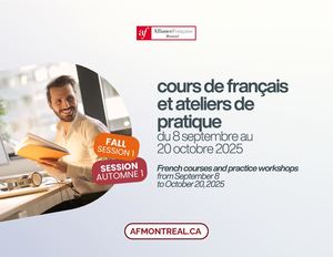Session Automne 1 - Cours et ateliers offerts du 8 septembre au 20 octobre 2025