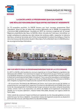 Lamotte Sacib lance le programme Quai Salvadore à Saint-Malo - 9 novembre 2020