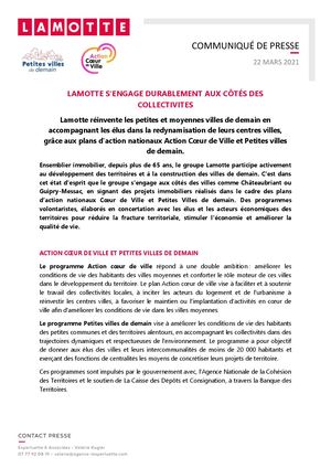 Lamotte s'engage durablement aux côtés des collectivités - 22 mars 2021