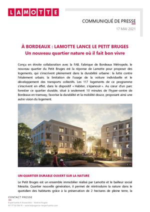 Lamotte lance le programme Petit Bruges à Bordeaux - 17 mai 2021