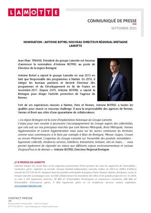 Lamotte : Antoine Botrel nouveau Directeur régional Bretagne - 3 septembre 2021