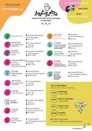 Programme septembre 25