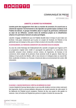 Lamotte : le respect du patrimoine - 16 septembre 2021