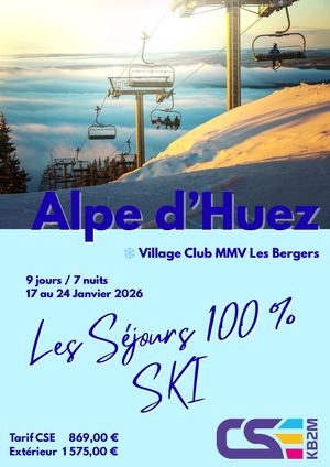 Alpe D’Huez 17 Au 24 Janvier 2026
