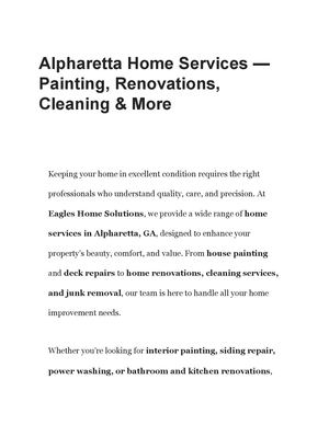 Alpharetta Home Services — Painting, Renovations, Cleaning & More