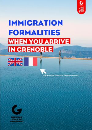 Immigration -  Immigration Formalities Upon Arrival In France