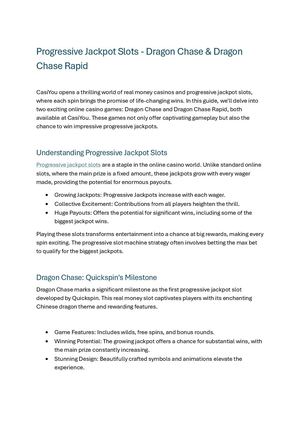 Major Progressive Jackpot Slots