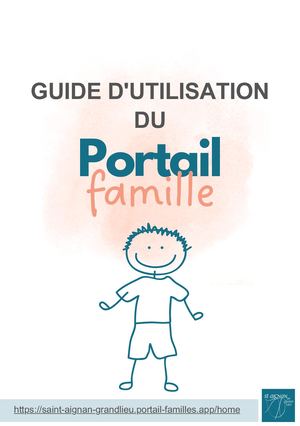 Guide d'utilisation du Portail Famille à Saint-Aignan de Grand Lieu