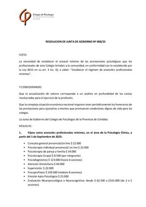 008 25 Actualización De Aranceles Profesionales Mínimos