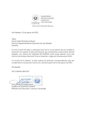 destitucion de director y subdirector