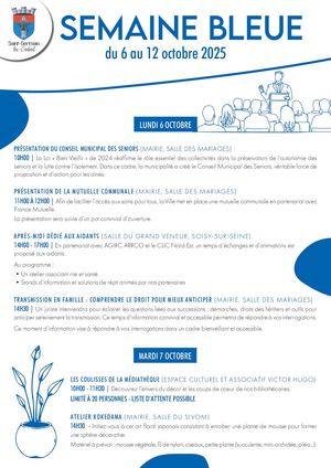 Semaine Bleue 2025 - Le programme