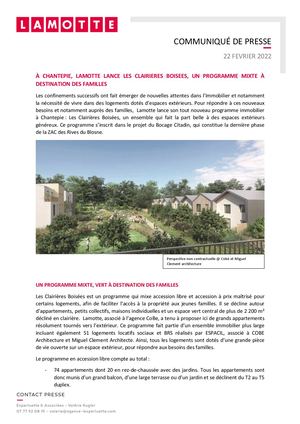 Lamotte lance Les Clairières Boisées à Chantepie - 22 février 2022