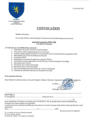 Conseil Municipal du 2025.09.03