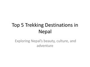 Trekking In Nepal