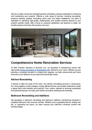 Transform Your Property with Expert Renovation, Maintenance, and Excavation in Swannanoa, NC