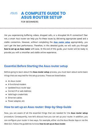Calaméo - Quick & Easy Asus Router Setup Guide