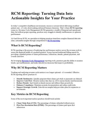 Calaméo - RCM Reporting | Gain Actionable Insights & Optimize Revenue Cycle