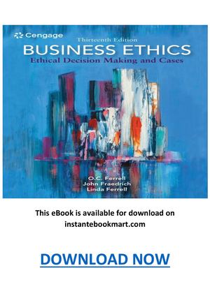 Business Ethics Ethical Decision Making And Cases 13th Edition Pdf