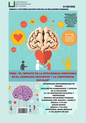 Revista Digital El Impacto De La Inteligencia Emocional En El Liderazgo Educativo Y La Convivencia Escolar Elaborado Por ÁNgura Juárez Edgar Quiroz