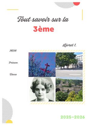 Livret De Bord Elève 3ème - Partie 1