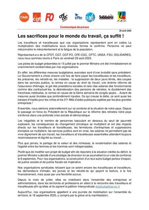 INTERSYNDICALE 18 SEPTEMBRE