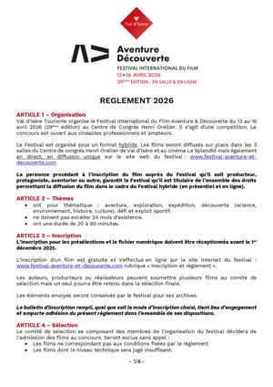 2025 Règlement du festival